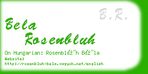 bela rosenbluh business card